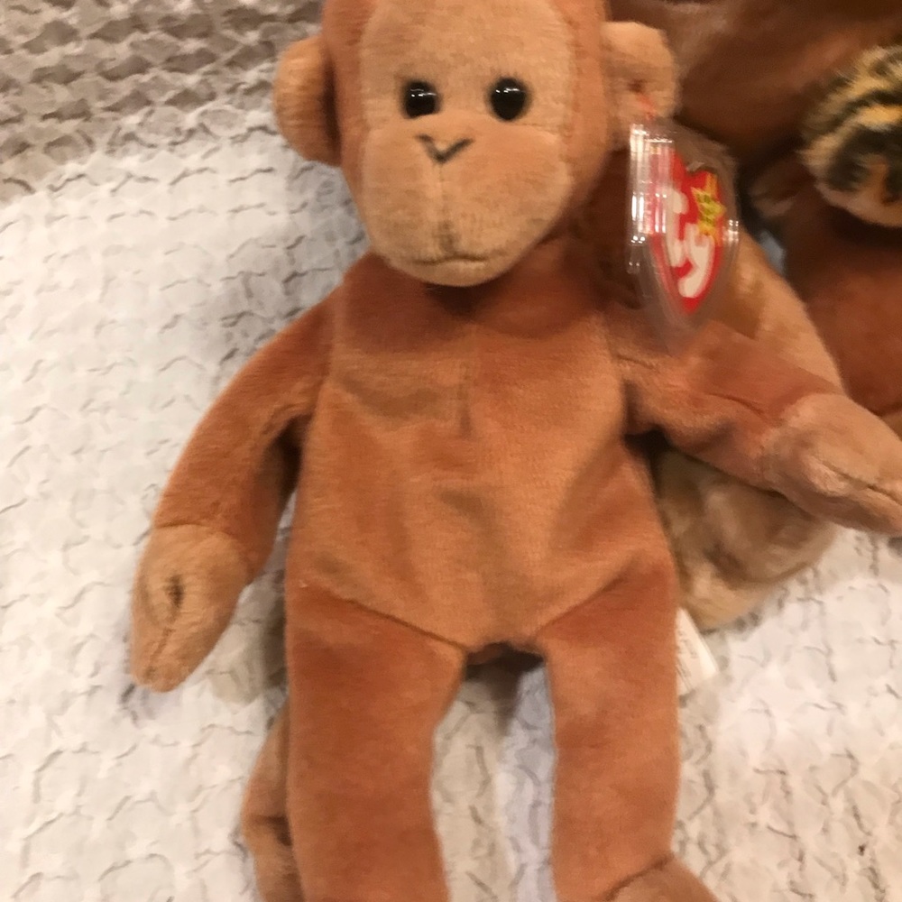 Vintage lot of 8 Beanie Buddy plush Jungle Safari animals tiger monkeys - Picture 5 of 9